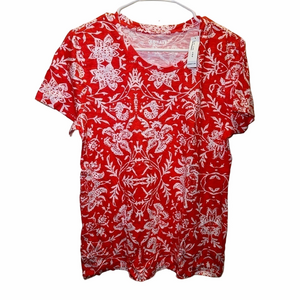 NWT Old Navy Orange & White Top Size Large